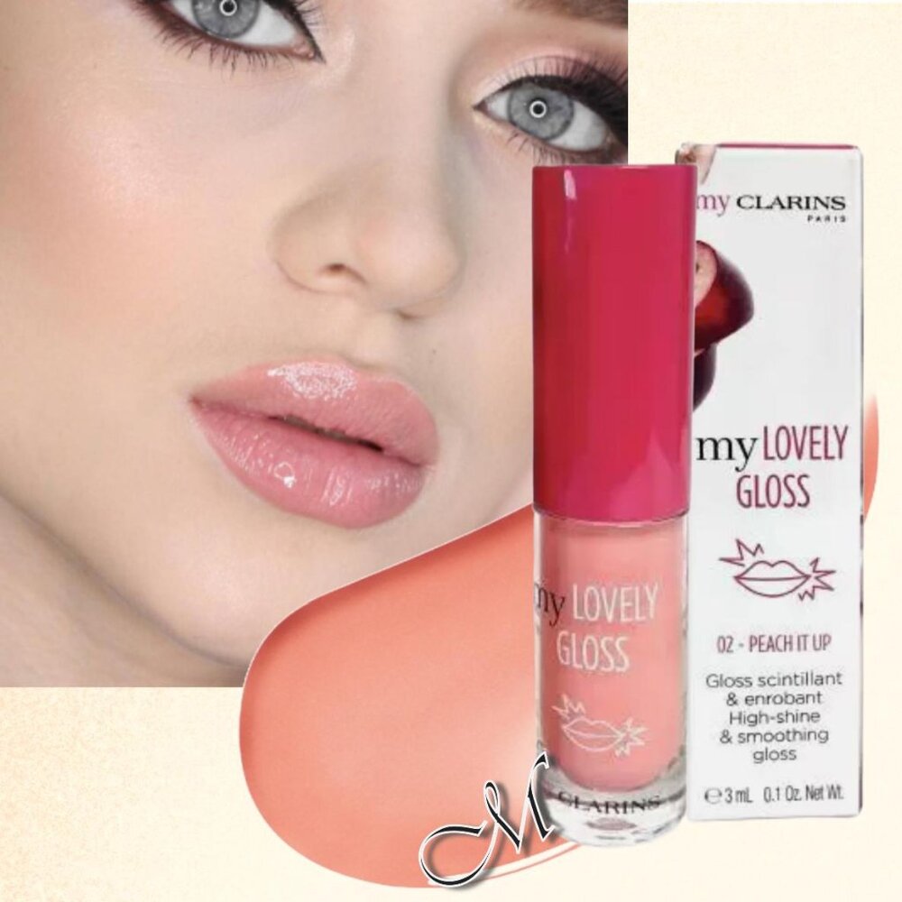 Clarins My Lovely Gloss High-Shine & Smoothing* ~ 02 PEACH IT UP (Pink) 3ml NIB
